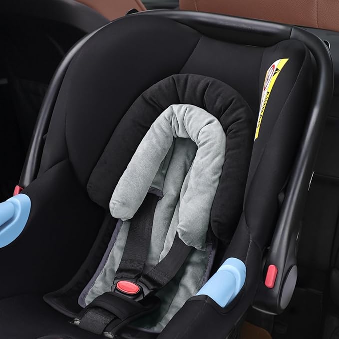 COOLBEBE New 2-in-1 Babybody Supports for Baby Newborn Infants - Extra Soft Stroller Cushion Pads Car Seat Insert, Seasons, Black-CubbioJoy