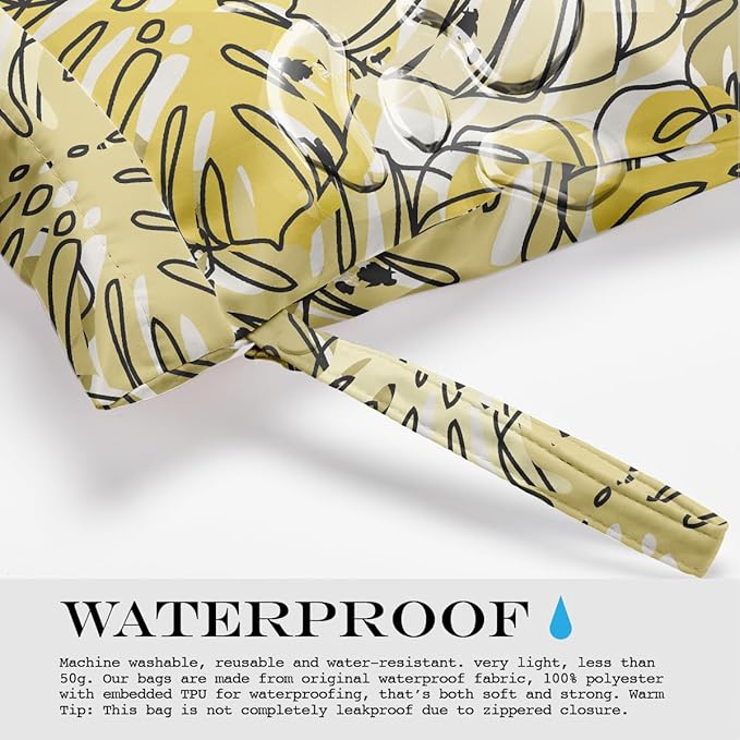 Wet Bag, Wet Dry Bag, Wet Bag for Swimsuit, Travel, Beach, Pool, Diapers, Dirty Yoga Gym Clothes, Makeup Bag, Waterproof Tropical Palm Leaves Decor Jungle Palm Leaf Favors-CubbioJoy