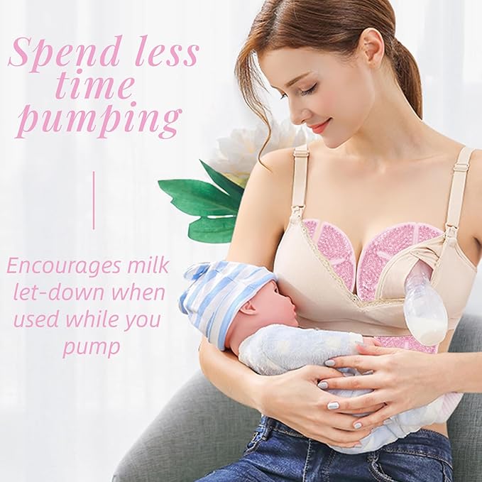 Breast Therapy Ice Packs Large Hot Cold Breast Pads, Nipple Cooling Gel Pads for Clogged Milk Duct Relief, Engorgement, Breast Augmentation Surgery, Breastfeeding Essentials for New Moms, 2 Pack-CubbioJoy