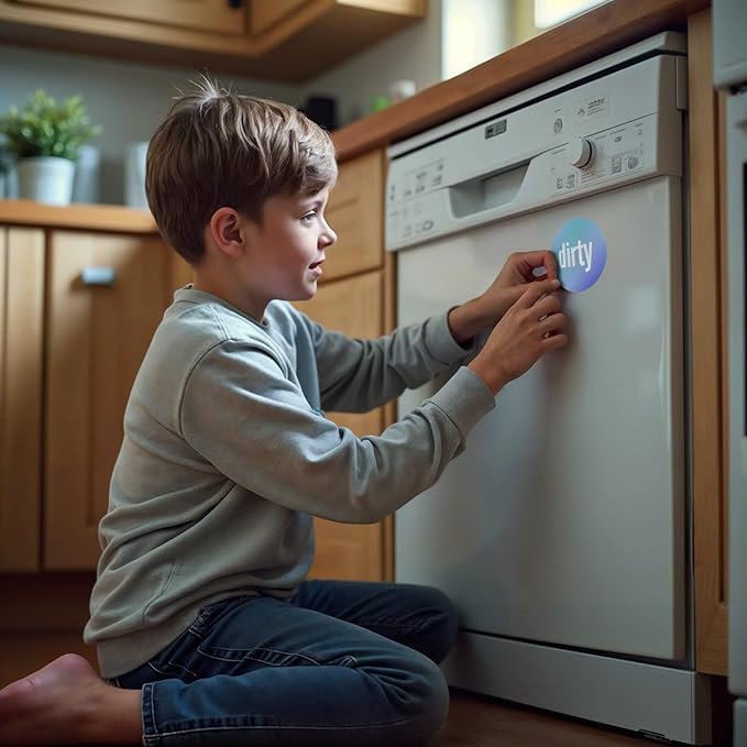 Dirty Clean Dishwasher Magnet - Essential Home Kitchen Gadget with Bold Visibility - Water Resistant & Universal Dishwasher Magnet Clean Dirty Sign for All Dish Washers-CubbioJoy