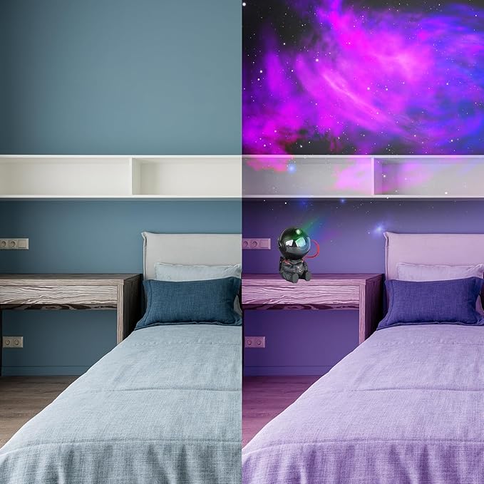 Astronaut Star Projector, Star Projector Galaxy Light for Kids，8 Modes Remote and 270° Adjustable Led Lights for Bedroom, Girls Room Decoration, Home Theater, Ceiling, Timer(Original Black)-CubbioJoy