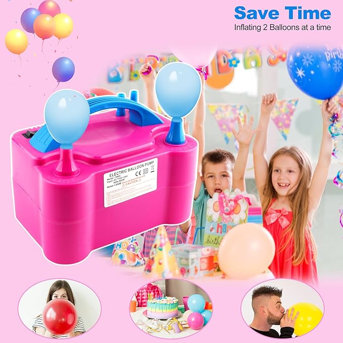 Balloon Pump 600W 110V Electric Balloon Pump Portable Electric Inflator Balloon Air Pump-2 Tying Tools Balloon Blower for Party Decoration-CubbioJoy