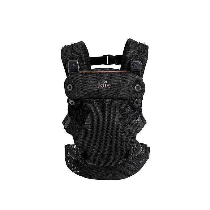 Joie Savvy Air 4-in-1 Mesh Baby Carrier – Breathable, Ergonomic Baby Carrier with 4 Carry Positions, Cooling Mesh Fabric, Padded Straps, and Lumbar Support (Coal)-CubbioJoy
