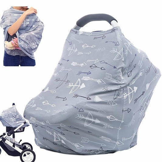 Breastfeeding Cover Carseat Canopy - Multi Use Car Seat Covers for Babies, Infant Stroller Cover, Baby Shower Gifts for Boys and Girls-CubbioJoy