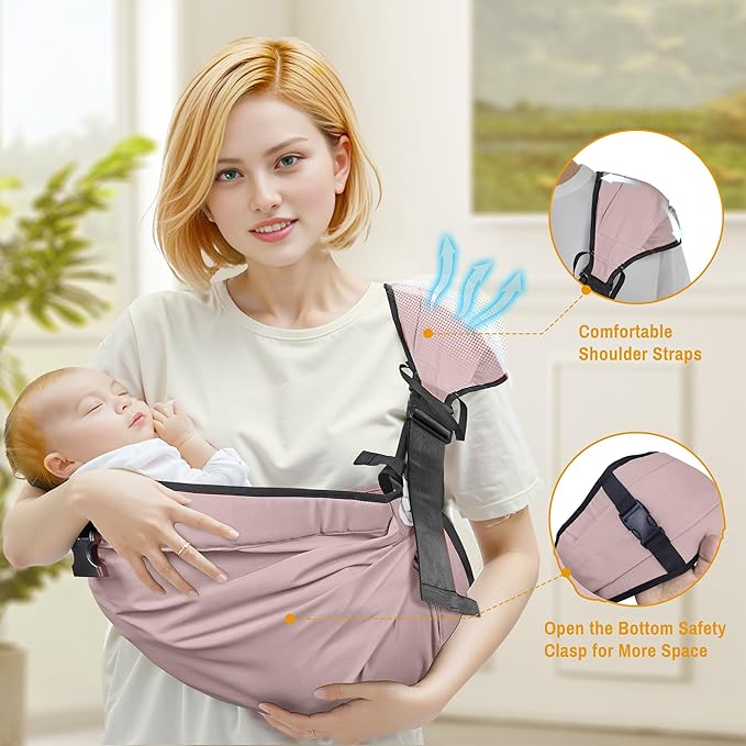 Baby Carrier Newborn to Toddler,Adjustable Baby Sling Carrier,Comfortable and Lightweight Toddler Carrier for 25-60 lbs,Ideal for Shopping Travelling-CubbioJoy