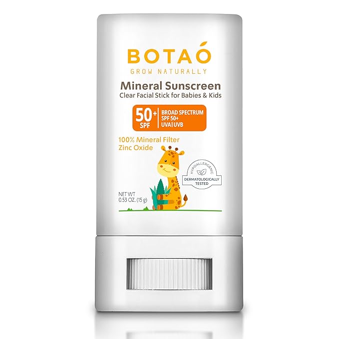 baby Mineral Sunscreen Stick 100% Zinc Oxide SPF 50+ Water Resistant UVA/UVB Protection Easy to Apply Fragrance Free, babies & kids, for sensetive skin, Unscented-CubbioJoy