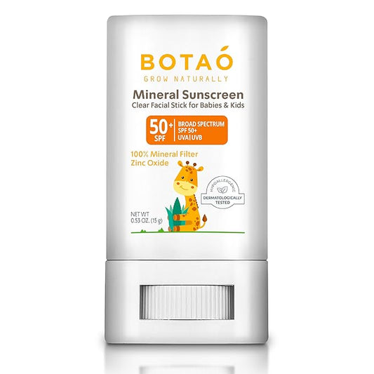 baby Mineral Sunscreen Stick 100% Zinc Oxide SPF 50+ Water Resistant UVA/UVB Protection Easy to Apply Fragrance Free, babies & kids, for sensetive skin, Unscented-CubbioJoy