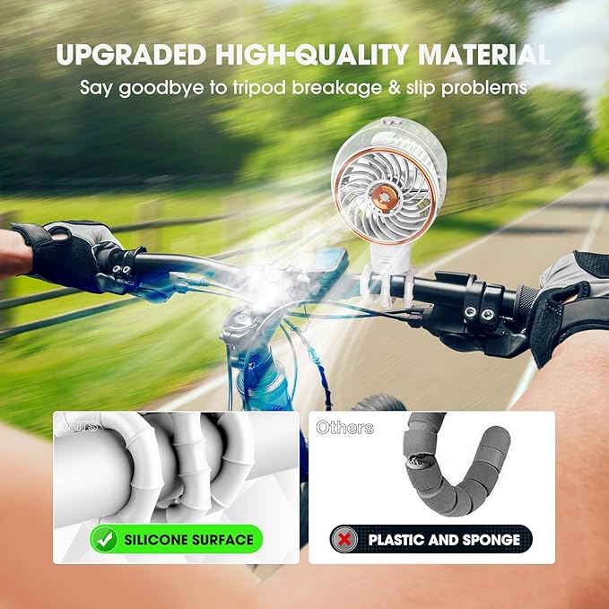 Ausic Stroller Fan with Mist, 100ml Misting Portable Fan for Stroller, Baby Fans with Detachable Tripod, Baby Essentials, Clip on Fans for Crib, Treadmill, Car Seat, Outdoor-CubbioJoy