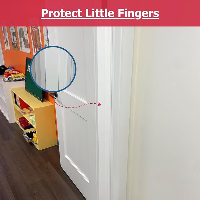 Cardinal Gates PinchNot 90 Degree Door Pinch Guard for Kids Safety-Door Hinge Protector for Baby Proofing-CSP29-Door Finger Pinch Shield for Front and Rear Side of Doors-Child Proof Jamb-Made in USA-CubbioJoy