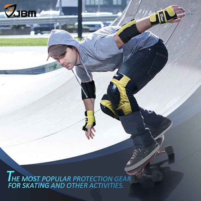 JBM Adult & Kids Knee Pads Elbow Pads and Wrist Guards for Inline Skating, Roller Skating, Skateboarding, Scootering-CubbioJoy