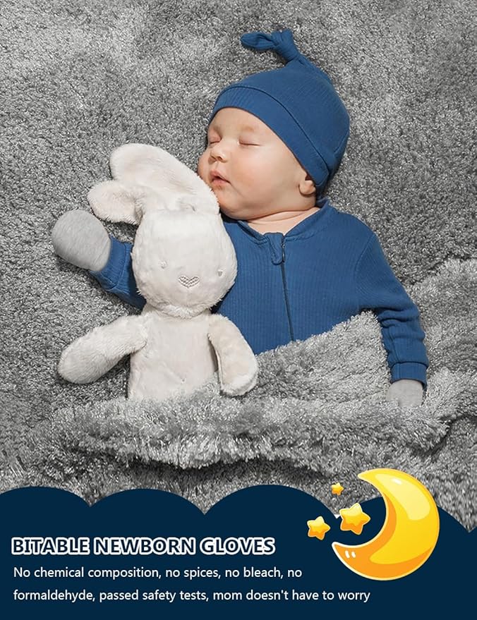 Cute Baby Mittens Newborn, No Scratch Baby Boy Mittens, Baby Girl Hat Gloves for Toddlers, Infant, Newborn-CubbioJoy