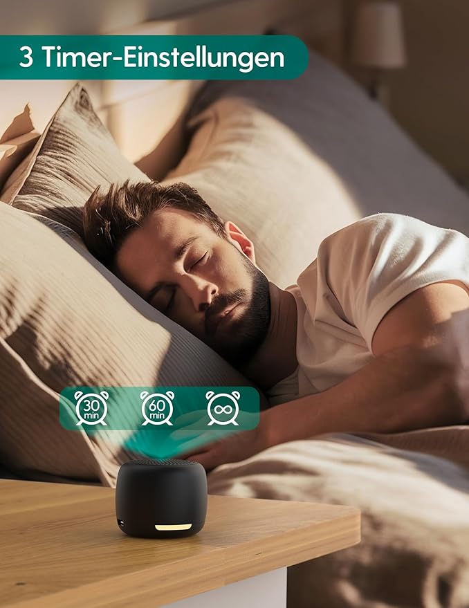 Babelio White Noise Sound Machine, Night Light, Mini and Portable, 15 Non-looping Sounds, Timer, Memory Function, for Adults Baby, Travel-CubbioJoy