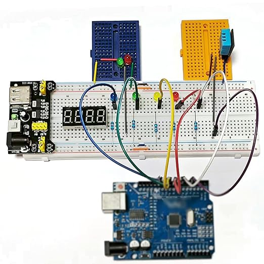 276Pcs Breadboard Jumper Wires Kit, 2Pcs 830 Breadboards + 2Pcs 400 Breadboards + 2Pcs Color-Coded 170 Breadboards + 140Pcs U-Shape Jumpers and 2x65Pcs Flexible Wires for Arduino, Raspberry Pi, STEM-CubbioJoy