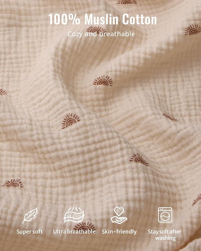 Blissful Diary Muslin Baby Changing Pad with Waterproof Lining Foam, Diaper Changing Table Pad with Cover for Dressers (Sunshine, Rectangular)-CubbioJoy