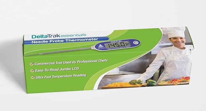 DeltaTrakessentials 11063 FlashCheck Jumbo Display Auto-Cal Needle Probe Thermometer-CubbioJoy
