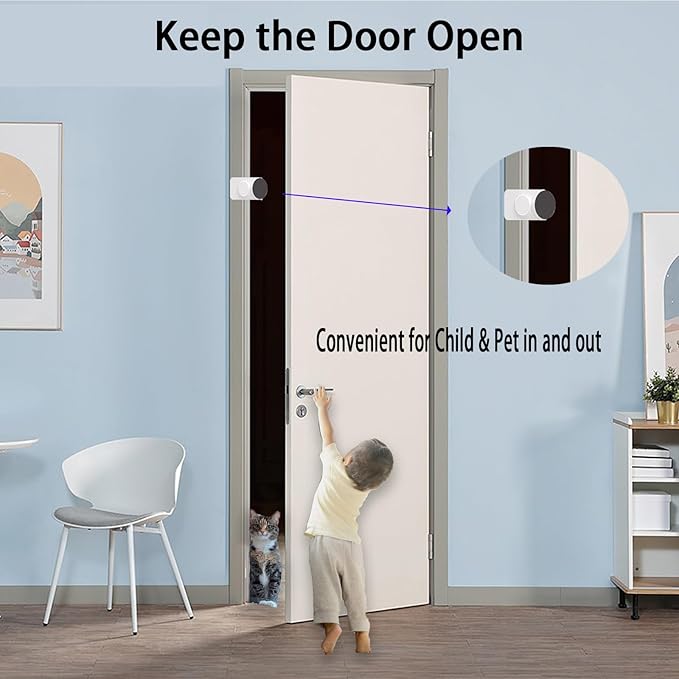 CMINGJ (8 Pack) Adjustable Door Guard Door Stop, Door slam Stopper, Finger Pinch Guard,Revolving Door Stopper for Baby Child Proofing, Anti Door slam, Pet Door Stopper, Easy to Install,White (8 Pack)-CubbioJoy