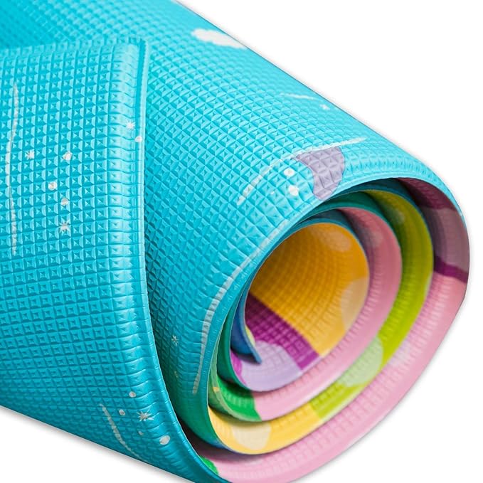 Baby Care Play Mat (Large, Playful - Magical Island) 82'' x 55'' Original One-Piece Reversible Rollable Waterproof Play Mat for Infants, Babies, Toddler, and Kids-CubbioJoy