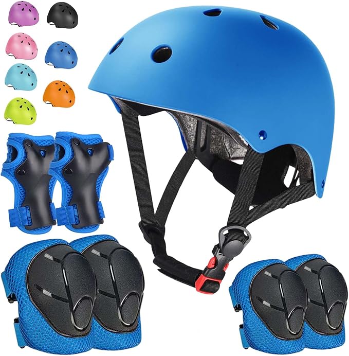 Kids Bike Helmet Set Adjustable Helmet for Ages 3-15 Kids Toddler Boys Girls Youth, Multi-Sport Bicycle Skateboarding Football Rollerskating Scooter Rollerblade Balance Bike Helmets-CubbioJoy