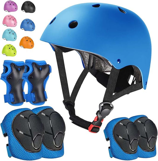 Kids Bike Helmet Set Adjustable Helmet for Ages 3-15 Kids Toddler Boys Girls Youth, Multi-Sport Bicycle Skateboarding Football Rollerskating Scooter Rollerblade Balance Bike Helmets-CubbioJoy