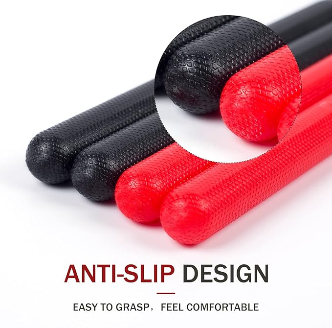 5A Nylon Drumsticks for Kids Adults: Light Durable Drum Sticks Black Red with Anti-Slip Handles for Electronic Drums Exercise Percussion Accessories (2 Pairs)-CubbioJoy
