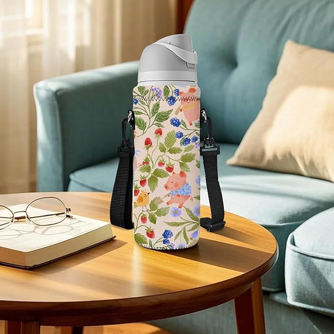 AUPET Water Bottle Sling Bag Carrier Crossbody Sleeve,Insulated Neoprene Bottle Case Holder Pouch Cover 500ML/17oz with Shoulder Strap for Walking Women Men-CubbioJoy