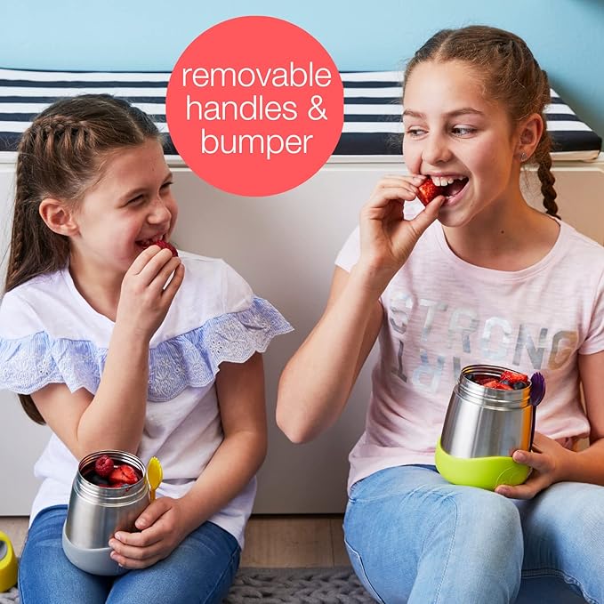 b.box Insulated Food Jar with Spork for Toddlers | Easy Open Container for Toddlers | Stainless Steel, 5hrs + of Perfect temperatures | Dishwasher Safe, BPA Free (Passion Splash, 11 oz)-CubbioJoy