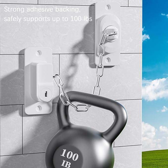 Child Proof Door Lock (2 Pack), Door Locks for Kids safety & Cat Door Latch, for Fridge Lock, Cabinet Locks, Window Locks and Baby Proofing, Strong non-marking Adhesive No Drilling (Black)-CubbioJoy