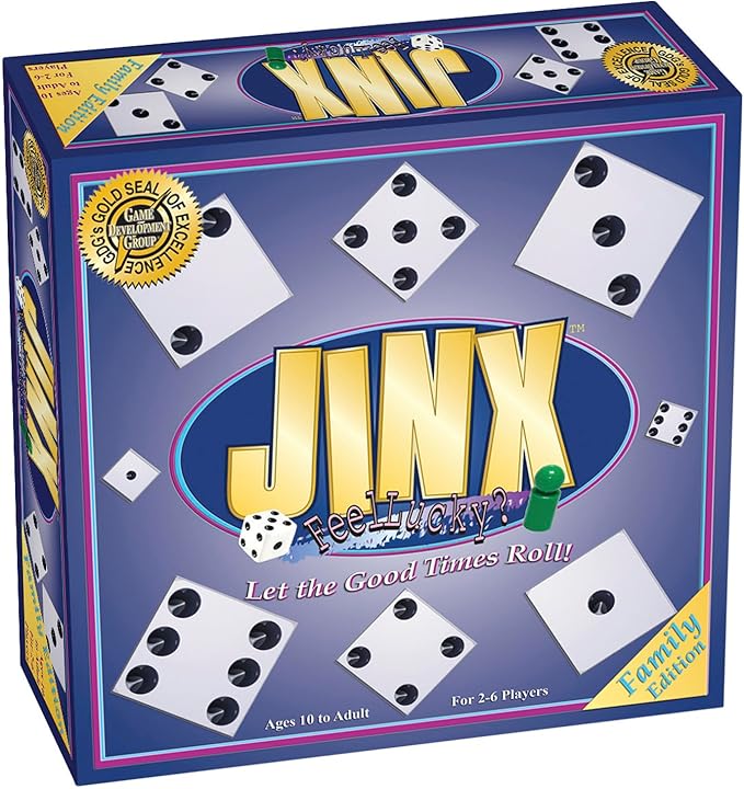 Jinx - Fast and Fun Board Game of Chance Where The Luck of The Roll Determines Your Fate - Game Night Fun for Family & Adults-CubbioJoy