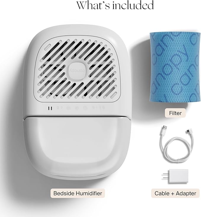 Canopy Bedside Humidifier 2.0, Moonstruck, 36 HR Run Time, 2.5L Capacity - Reading Light & White Noise - Alleviate Symptoms of Allergies, Cold, Dry Skin - Humidifier, Filter, Power Cord & Adapter-CubbioJoy
