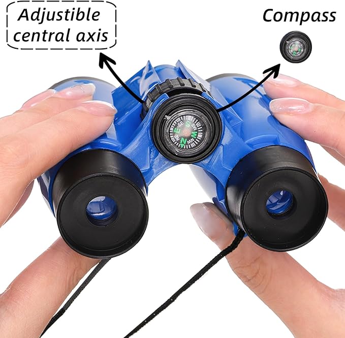 20 Pack Binoculars Toy for Kids, Kids Binoculars with Compass and Neck String, Nature Exploration Toys, Party Favors Learning Gifts for Sightseeing, Camping Adventure, Birdwatching-CubbioJoy