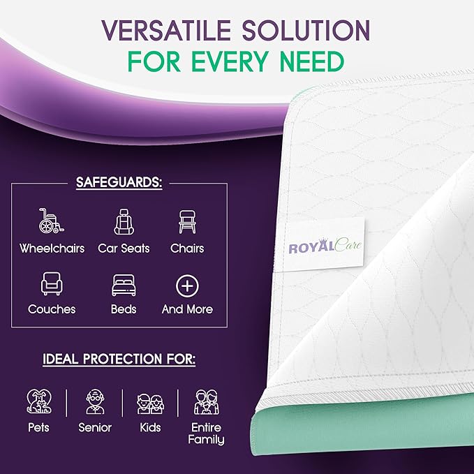 Incontinence Bed Pads - Big Size - Reusable Waterproof Underpad Chair, Sofa and Mattress Protectors - Highly Absorbent, Machine Washable - for Children, Pets and Seniors (36x72 (Pack of 1), Green)-CubbioJoy