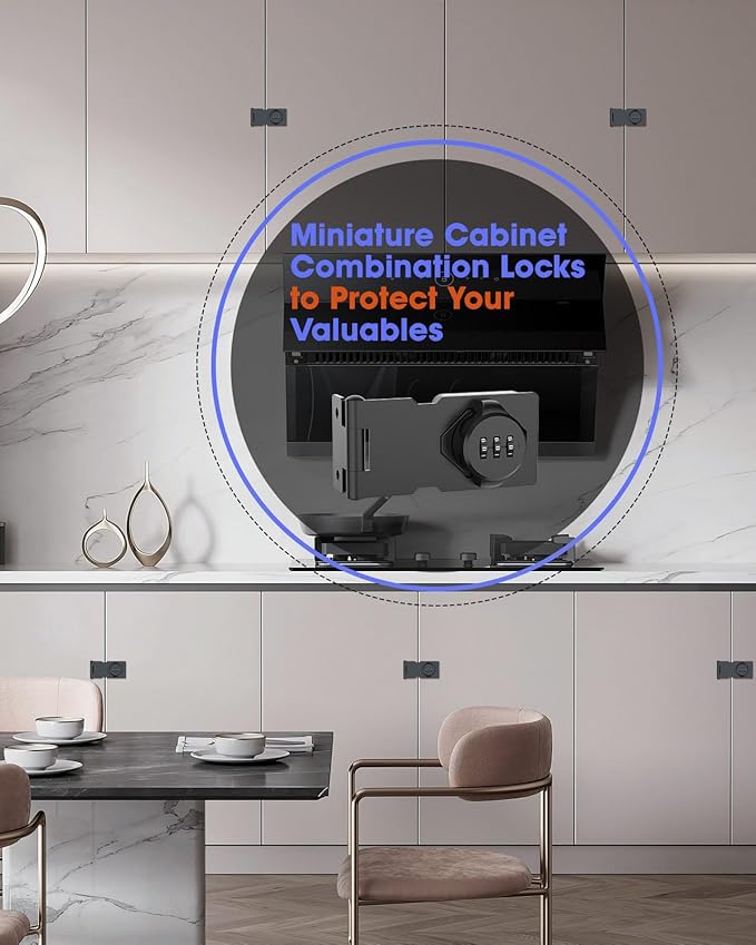 3.5Inch Mechanical Password Rotary Hasp Latch Locks, 3-Digit Cabinet Combination Lock for Small Doors, Cabinets, Barn Door, Closet, Kitchen Drawers, Cupboard (Black -2pcs)-CubbioJoy