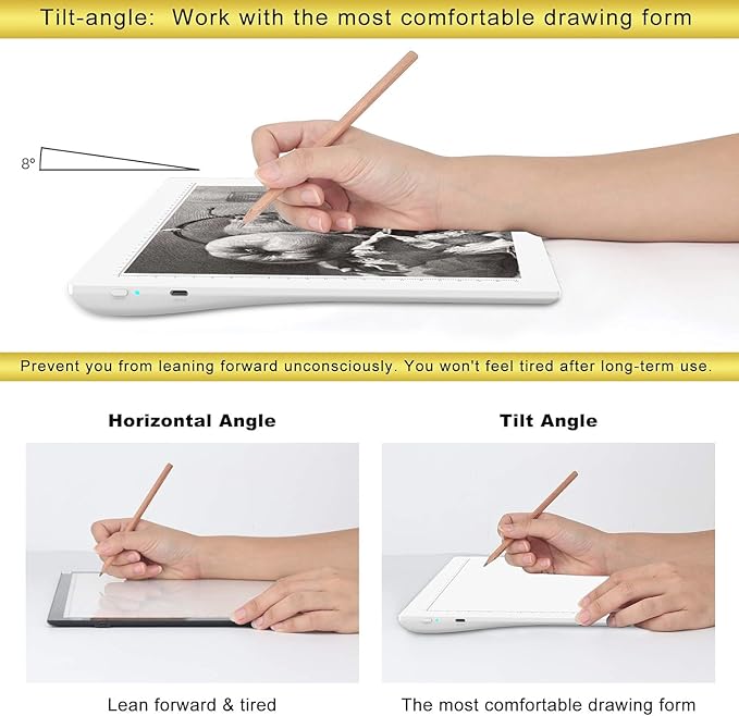 A4 Rechargeable LED Tracing Light Box with Carry Bag, ELICE Wireless Battery Powered Light Pad Artcraft Lightpad Cordless Light Board for Diamond Painting Drawing Sketching Weeding Vinyl (White)-CubbioJoy