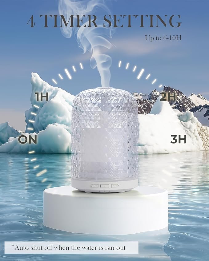 Aromatherapy Diffuser – Ultrasonic Essential Oil Diffuser, Health Night Light, Timer & Auto Shut-Off, BPA-Free, 120ml Diffusers for Home, Office, or Spa-CubbioJoy