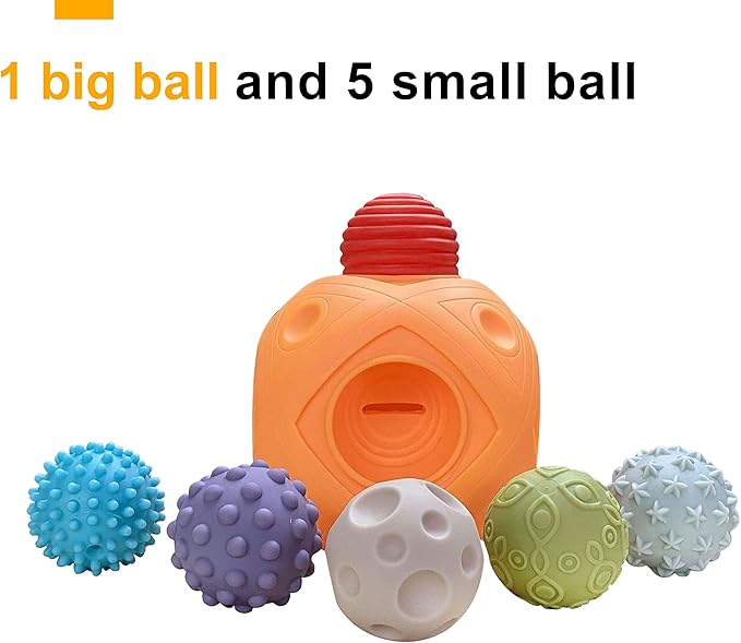 Balls for Toddlers 1-3 Baby Sensory Toys, Montessori Toys for Babies 6-12 Months Baby Toys, Sensory Ball BPA Free Teething Gift Toddler Balls Bath Toys with Bright Color Multi Textured-CubbioJoy