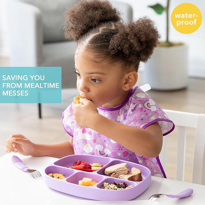 Bumkins Bibs - Toddler Bibs, Waterproof, Large for 1-3 Years, Short Sleeve-CubbioJoy