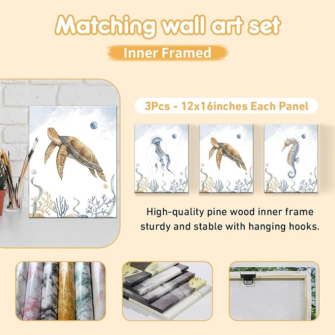 Custom Crib Bedding Set - 5 Pcs Customized Baby Crib Set with Name - Soft Double Layer Marine Animals Nursery Baby Bedding Set for Girls Boys - Personalized for Infant Toddler-CubbioJoy