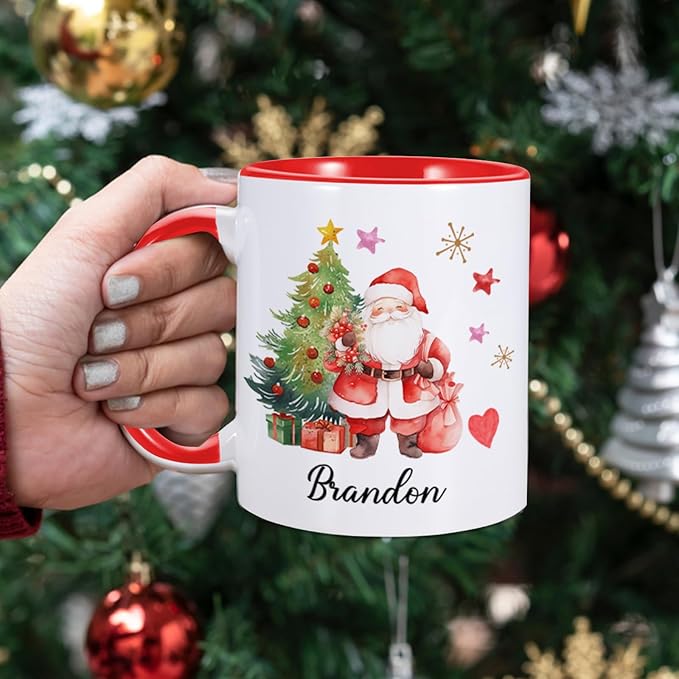Custom Christmas Coffee Mug Personalized Hot Chocolate Mug for Kids Customized Hot Cocoa Cups with Name 11oz Ceramic Santa Mugs Winter Holiday Xmas Mugs Christmas Gifts for Family Kids Xmas Decor-CubbioJoy
