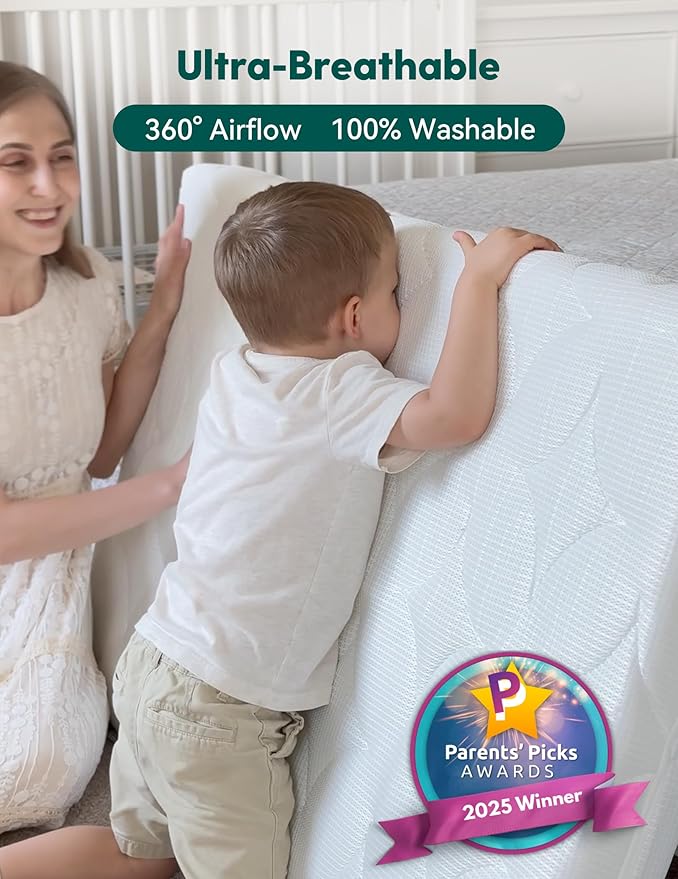 BABELIO Crib Mattress Ultra-Breathable 100% Washable Core Dual Sided Baby Toddler Mattress with Removable Machine-Washable Cover 52" x 28"-CubbioJoy