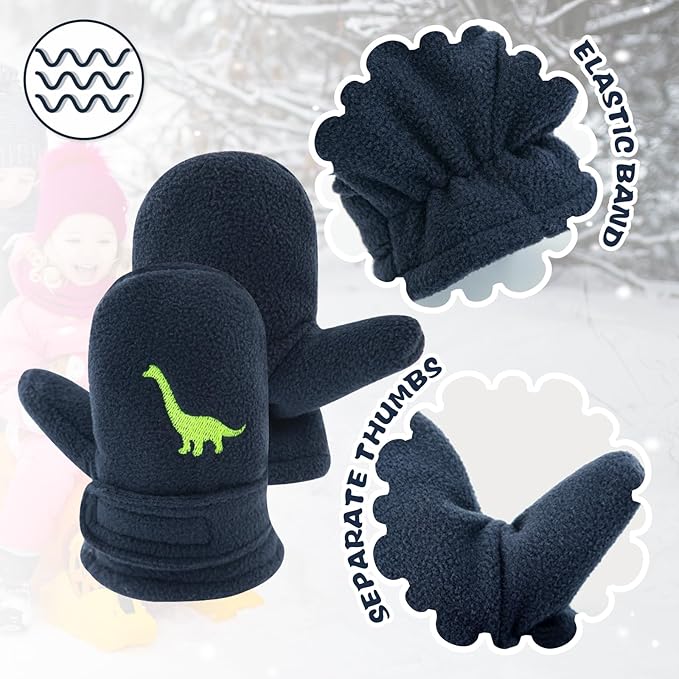 BAVST Baby Toddler Winter Mittens Girls Warm Fleece Lined Gloves Kids Sherpa Lined Mittens for Boys-CubbioJoy