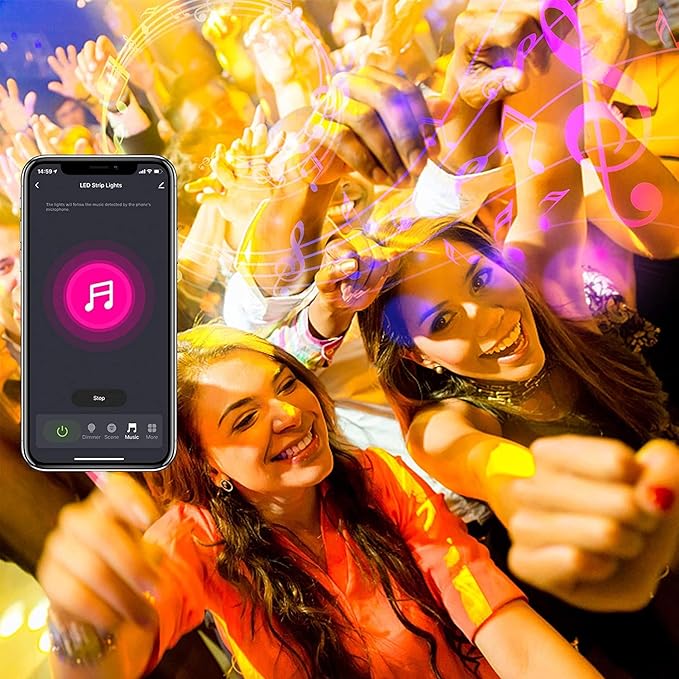 DAYBETTER Smart WiFi Led Lights, Tuya App Controlled, Compatible with Alexa and Google Assistant, Timer Schedule, RGB Strip Color Changing Décor for Bedroom Party Kitchen, 200ft-CubbioJoy