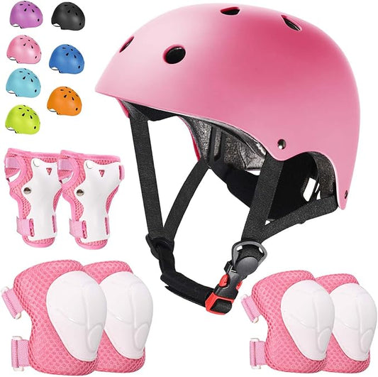 Kids Bike Helmet Set Adjustable Helmet for Ages 3-15 Kids Toddler Boys Girls Youth, Multi-Sport Bicycle Skateboarding Football Rollerskating Scooter Rollerblade Balance Bike Helmets-CubbioJoy