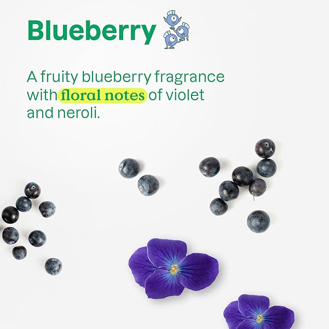 ATTITUDE Shampoo and Body Wash for Kids, EWG Verified Hair and Body Cleanser, Dermatologically Tested Soap, Plant and Mineral Based Bath Products, Vegan, Blueberry, 16 Fl Oz-CubbioJoy