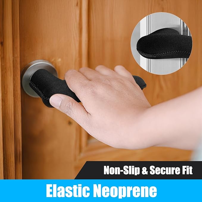 5PCS Door Handle Covers - Anti-Scald & Anti-Freeze Knob Protectors, Elastic Neoprene Rubber Cushion for Hot/Cold Handles, Universal Fit for Home/Office/School Doors-CubbioJoy