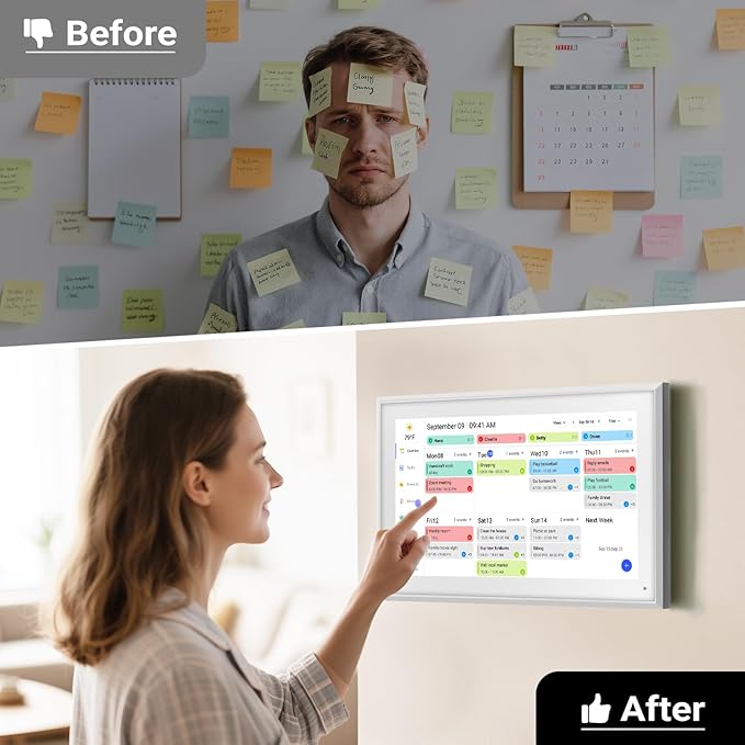 BOCT 15.6'' Digital Calendar Wall - 32GB Memory Touch Screen Chore Chart Smart Calendar,Digital Planner,Auto-Sync,APP Control,Interactive Family Schedules, Gift for Mother-CubbioJoy