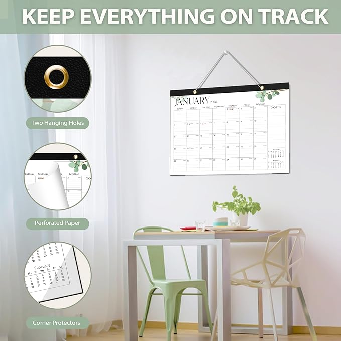 Desk Calendar 2025-2026, 18 Months (July 2025 to December 2026) - Large Size 17" x 12" Desktop/Wall Monthly Calendar with To Do List, Personal Desk Calendar Planner for Home, School, Office - Leaf-CubbioJoy