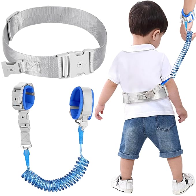 Accmor Toddler Leash with Reflective Baby Anti Lost Wrist Link, 2 in 1 Kids Walking Harnesses Belt Leashes with Key Lock for Boys Age 1-4, Keep Child Close Wristband Rope Tether for Outdoor Travel-CubbioJoy