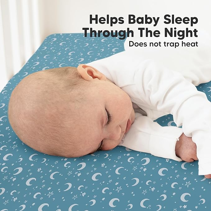 KeaBabies 2-Pack Organic Crib Sheets for Boys, Girls - 52x28 Fitted Crib Mattress Sheet Neutral, Breathable Jersey Cotton Cover for Baby Bed, Toddler Mattress, Soft & Cute Prints (Dragon Tale)-CubbioJoy