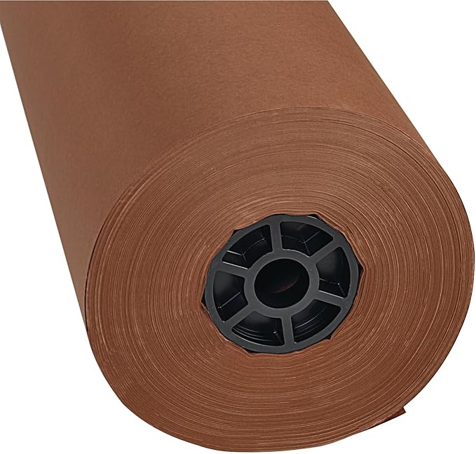 Colorations Prima-Color Fade-Resistant Paper Rolls, Brown, Arts and Crafts, 48" x 60' , Drawing, Finger Painting, Paint, Watercolor, Wall Art, Bulletin Boards, Kids Crafts (Item # DSBR)-CubbioJoy