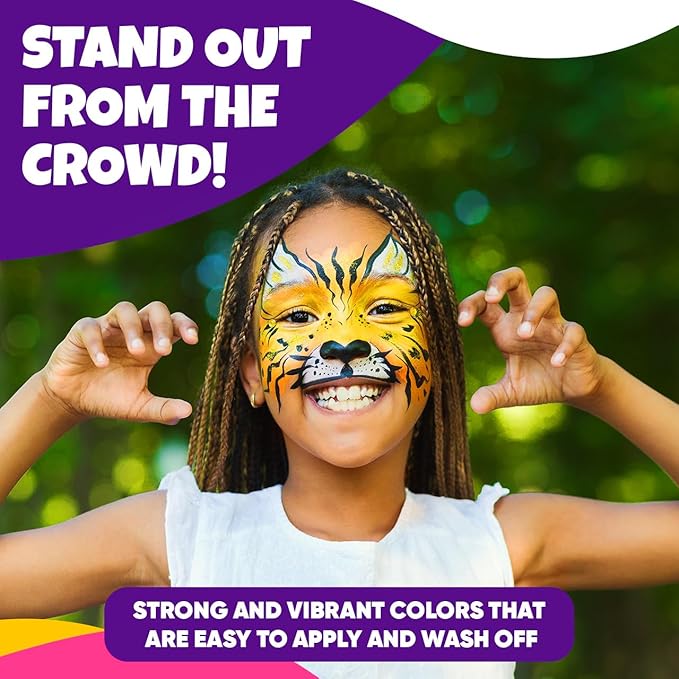 Blue Squid Face Paint Crayons for Kids - 18pcs XL Non-Toxic, Washable Body Paint Crayons - Our Face Painting Kit Makeup Sticks are Easy to Use, Safe for Sensitive Skin and Perfect for a Kids Party-CubbioJoy